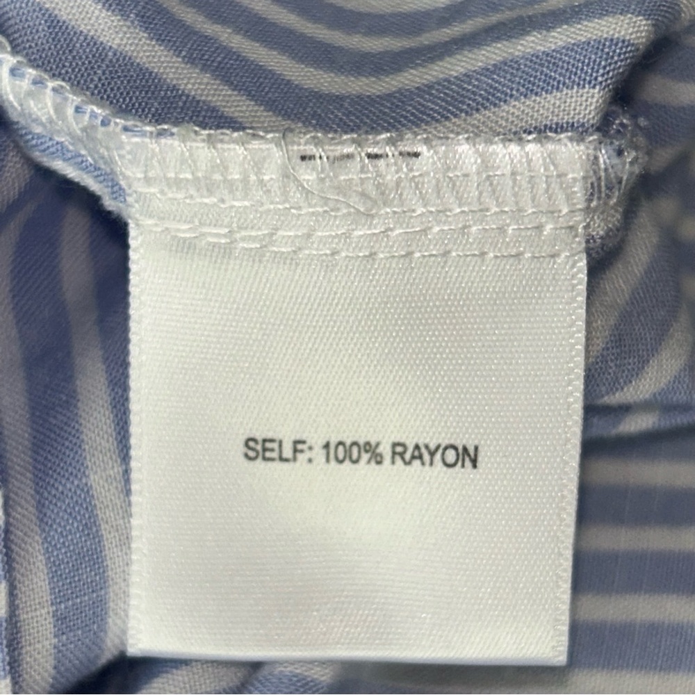 Jane + Delancey Blue Color Block Striped Long Sleeve Button Up Roll Cuff Shirt - Picture 7 of 7